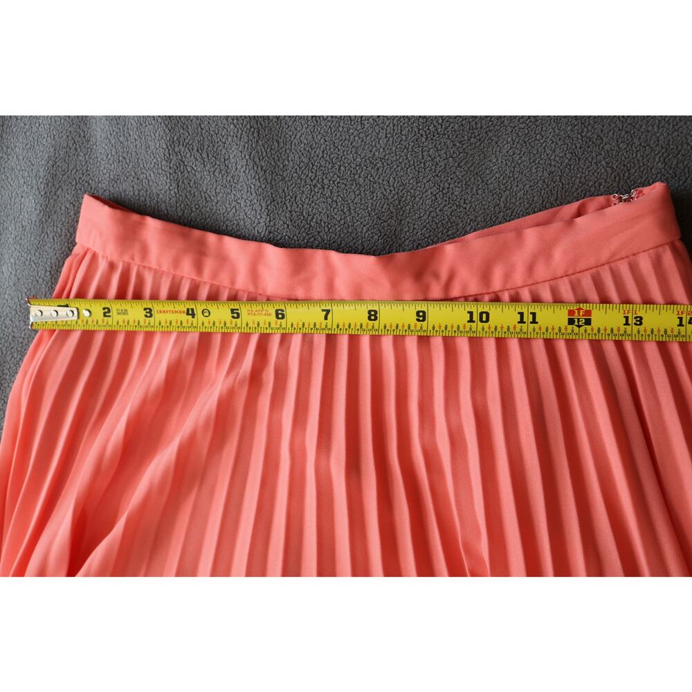 1State Maxi Skirt Size 4 Salmon Pink Striped Flowy Pleated Sheer‎ Feminine Chic - Picture 9 of 13
